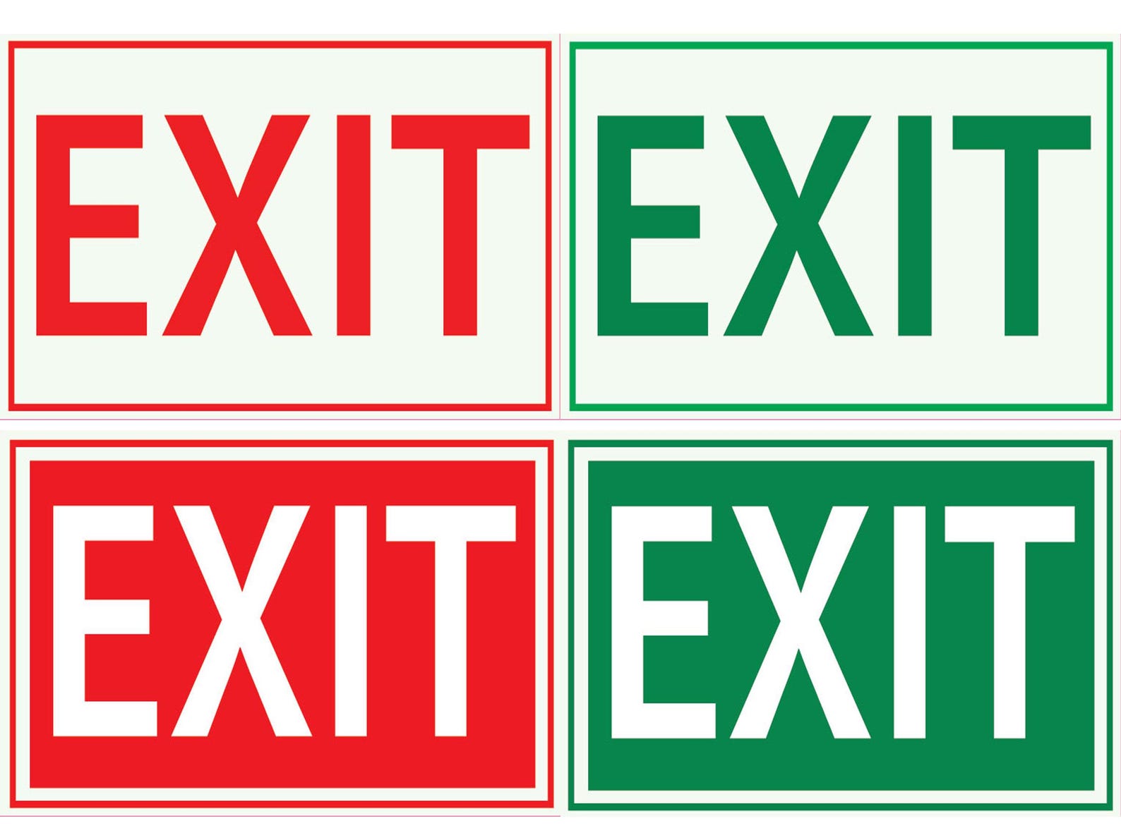 Red Exit Indicator Sticker - Office Safety Notice - Exit Sign Door ...