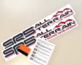 4x4 All Terrain Stickers Compatible With SR5 - Car Accessory Decals - For Truck or SUV - Durable & Weatherproof - Size 21" x 3" (Set of 2)