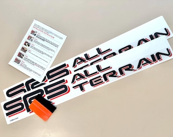 4x4 All Terrain Stickers Compatible With SR5 - Car Accessory Decals - For Truck or SUV - Durable & Weatherproof - Size 22" x 3" (Set of 2)