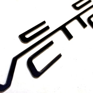 Lettres noires brillantes pour pare-chocs arrière pour Corvette C6 2005-2013 Inserts en plastique ABS, pas de décalcomanies