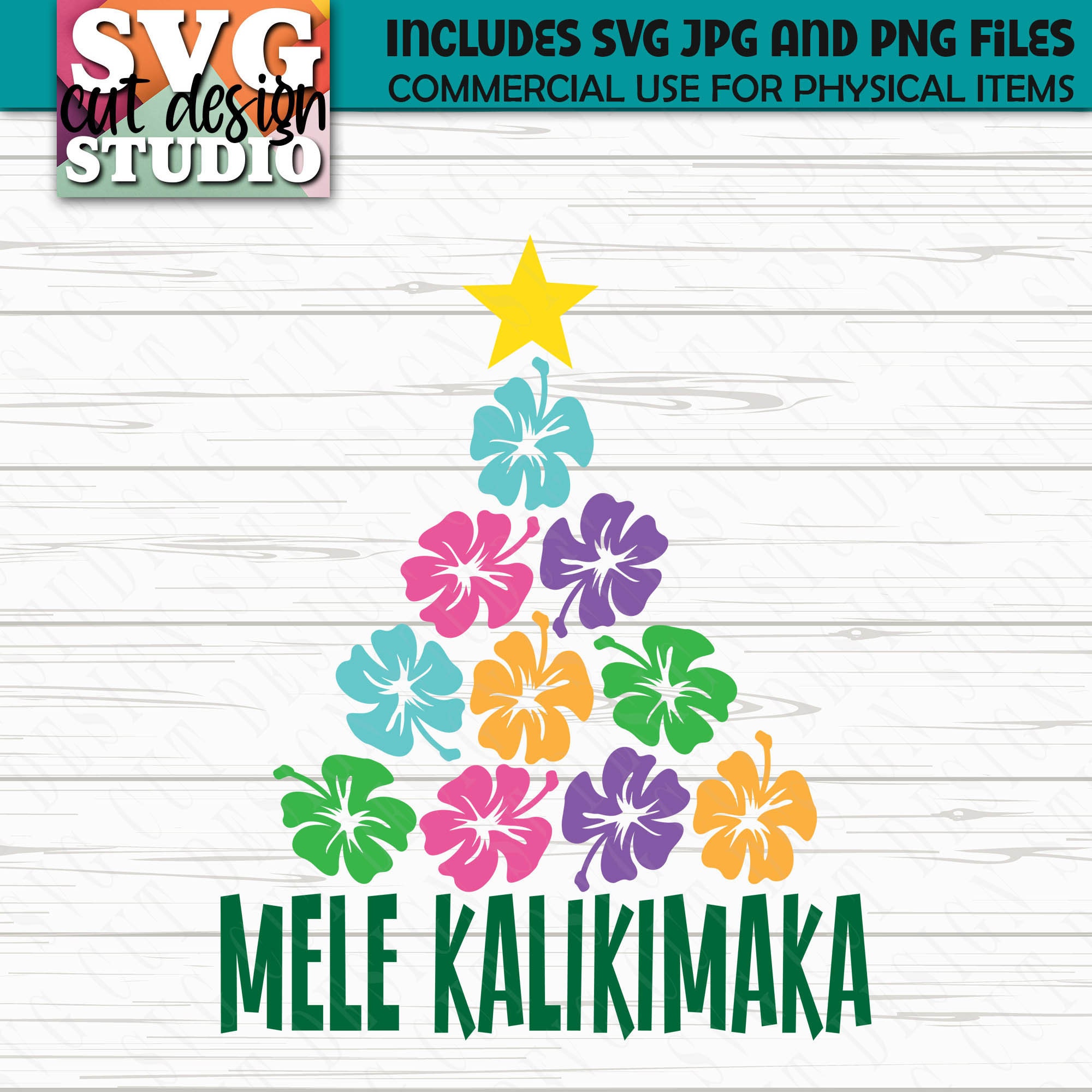 SVG Mele Kalikimaka Hawaiian Christmas Greeting Tropical - Etsy