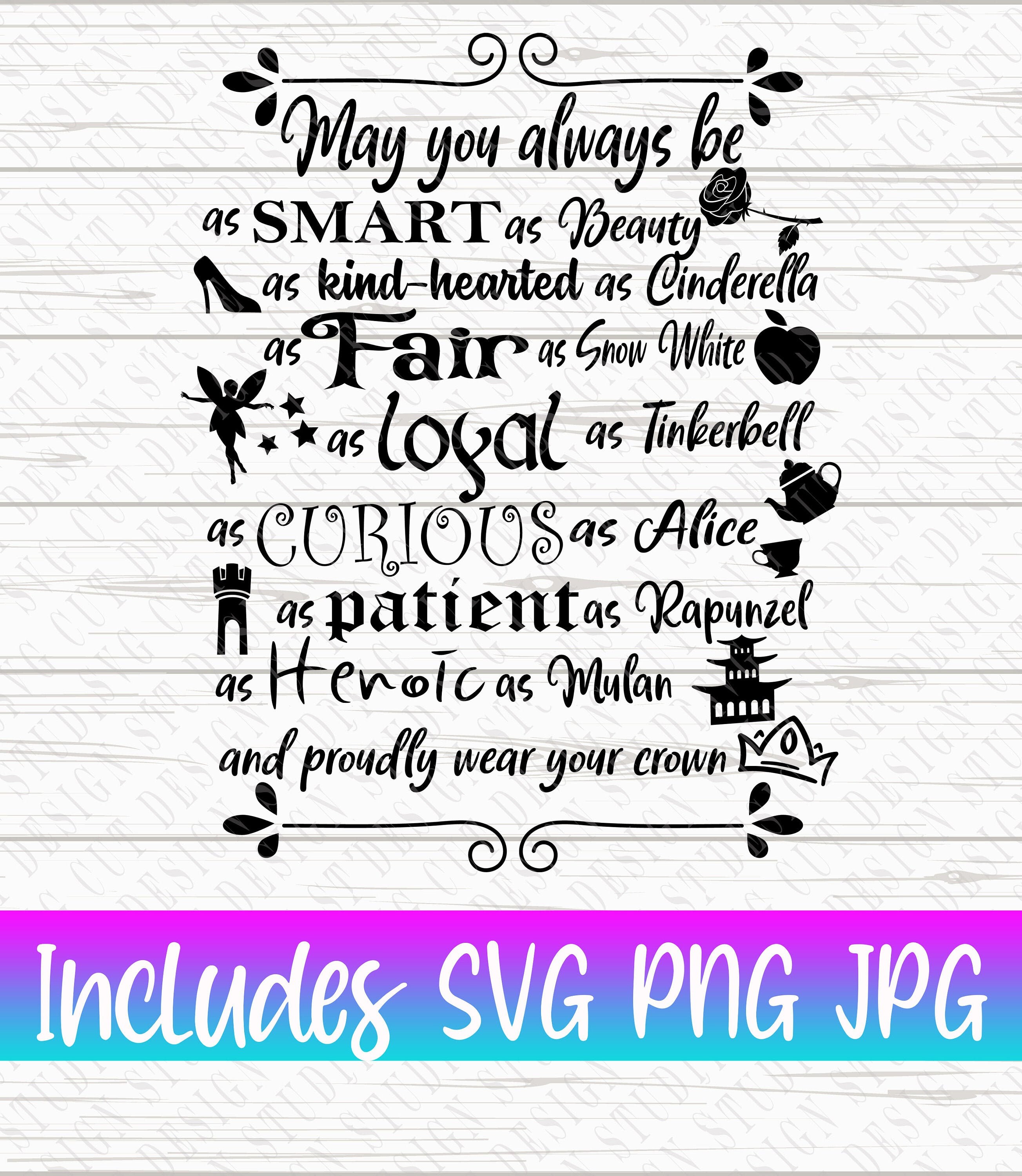Inspirational Disney Princess Quotes Svg Princess Inspirational Quote For Cricut Original Saying | Etsy Uk