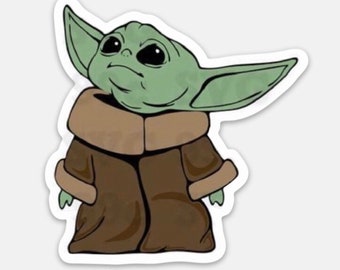 Baby Yoda Sticker Etsy Baby Yoda Sticker Etsy