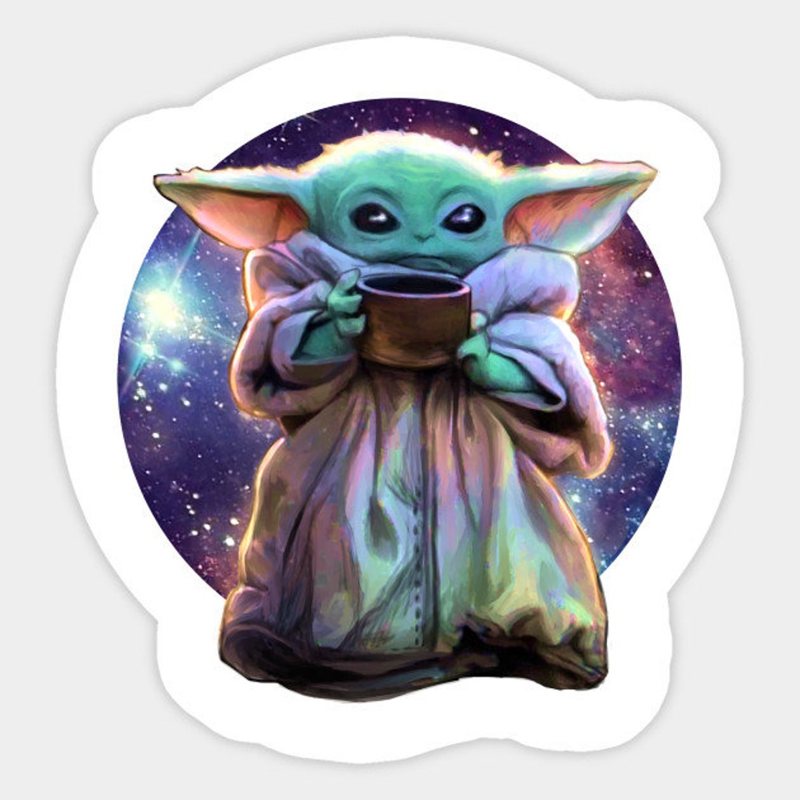 Baby Yoda Sticker Baby Yoda Vinyl Decal Baby Yoda Child Etsy