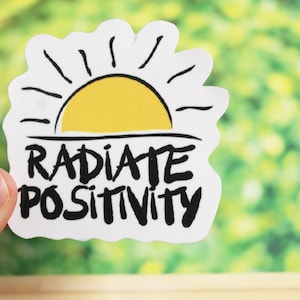 Radiate Positivity Sunshine Sticker Attitude Stickers Laptop Stickers Aesthetic Stickers Waterbottle Sticker Laptop Decals Computer Stickers