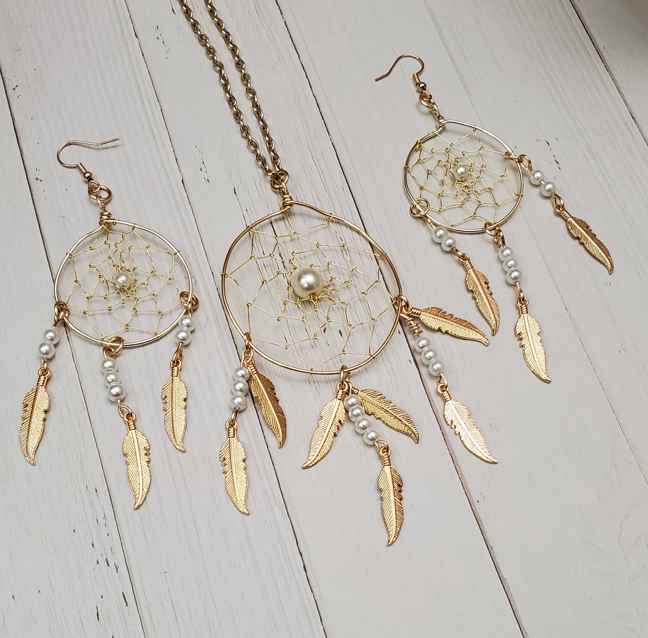 Handmade Dream Catcher Jewelry Gold Dreamcatcher with Etsy
