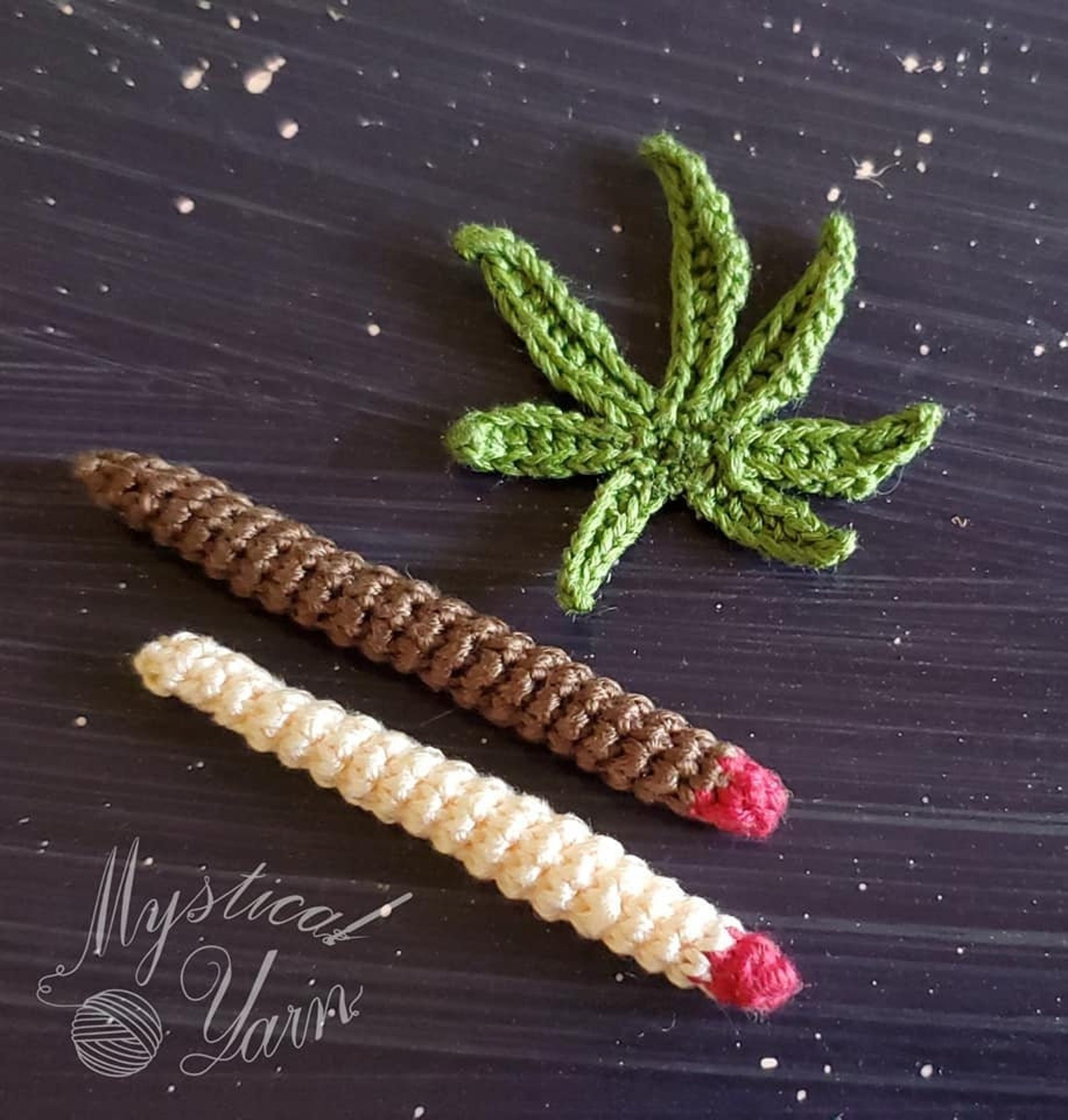 Handmade Crochet Blunt OR Joint Marijuana Leaf Keychain Gag Etsy