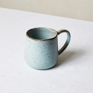 Seafoam Mug, Pottery Ceramic Mug, Speckled Mug, Thrown Pottery Mug, Pottery Coffee Mug, Pottery Mug Set, Blue Stoneware Mug, Artisanal Mug