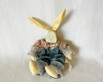 Vintage Easter bunny toy, rabbit decoration, Wooden soft toddler toy, bunny kids toy, Easter table decor, Wreath decoration, bunny family