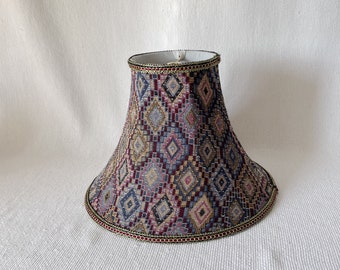 Paralume a campana con arazzo multicolore vintage, paralume per lampada da tavolo, paralume medio, paralume per lampada da tavolo unico, paralume per lampada da terra Petite