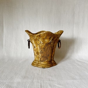 Beautiful Vintage or Antique Brown Heavy Vase, Ring Decorated Vase, Brown Earth Tone Color Home Decoration, Vintage Home Decor, Unique Vase