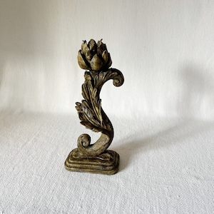 Amazing Sculptural Art Nouveau Flower Candle Stick Holder, Vintage/Antique Candle Holder, Chipped Unique Candle Holder, Moody Shelve Decorat
