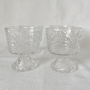 Vintage Kristallfüße Kleine Schalen, Dessertschalen, Kristall Servierteller, 4er Set Hochzeit Urlaub Wohnkultur, Geschirr, Klarglas