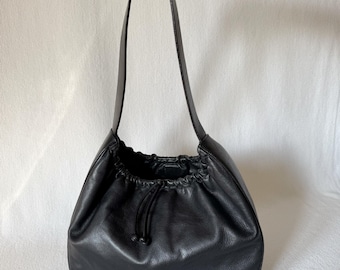 Srliya Y2K Shoulder Bag - 90s Inspired PU Leather Underarm Bag, Black - View #6