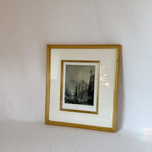 ヴィンテージ Le Coleone Ombre Venice 額装エッチングプリント、サイン入り限定版、ベネチア建築アート、イタリアの都市景観壁装飾