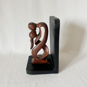 Vintage Wooden Book End Figurine, Wooden Shelve Statue/Decor, Library Decoration, Shelve Decoration, Gift Idea Book Lover, Wooden Couple