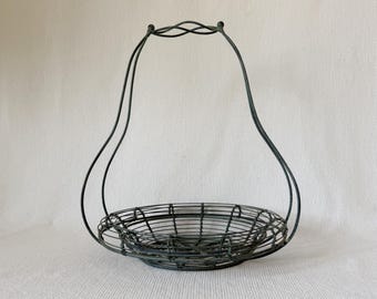アンティーク かご 金属製 VINTAGE ANTIQUE WIRE BASKET ヴィンテージ