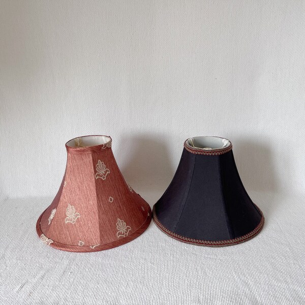 Vintage Fabric Tapestry Bell-Shaped Lampshades, Table Top Lamp Shades, Medium Lamp Shades, Unique Table Lamp Shades, Petite Floor Lamp Shade