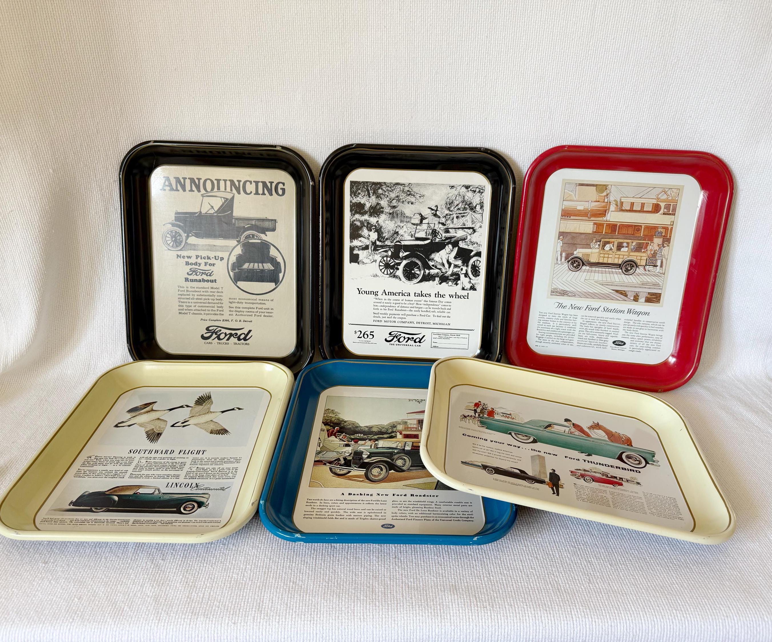 Vintage Colorful Metal Tray the New Ford Motor Company