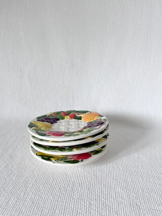 Set 4 Piatti Porta Snack Con 5 Scomparti, Vassoi In Plastica Riutilizzabili Per Frutta, Caramelle E Dessert (Rosa E Blu)