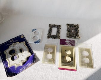 Vintage Decorative Brass Ceramic Ornate Electrical Outlet Covers, Ornate Wall Decoration, Gold Brass Outlet Covers, Ornate/Minimal Outlets