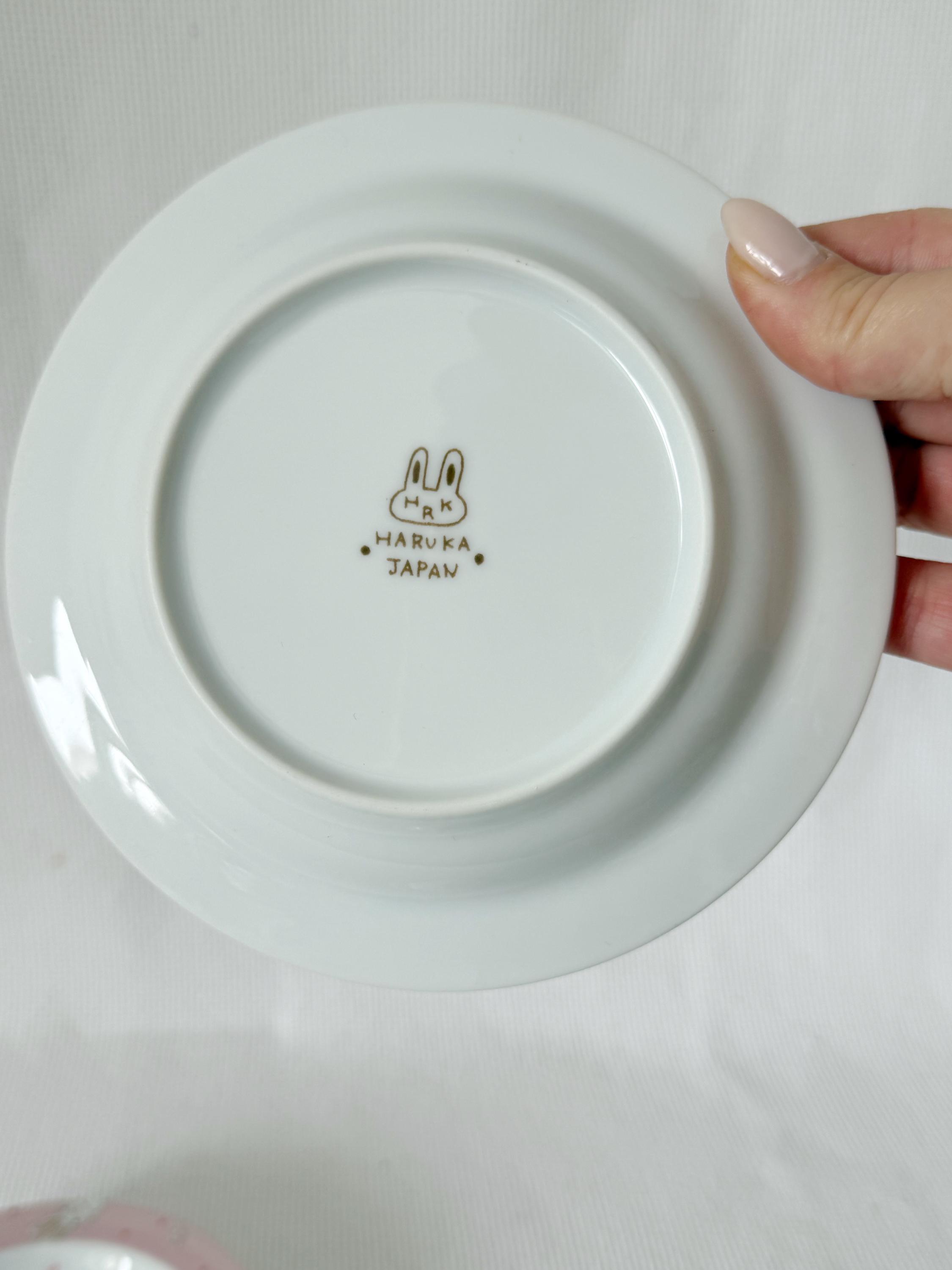 Haruka Japan バニープレート ピンク ウサギの皿 かわいい 日本製 陶器