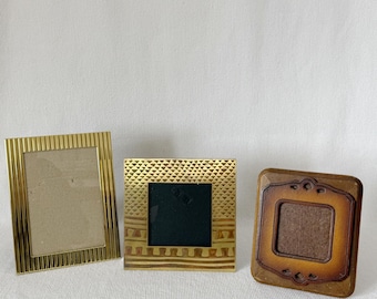 ヴィンテージゴールドシルバーメタルフォトフレームセット、小さな2x3