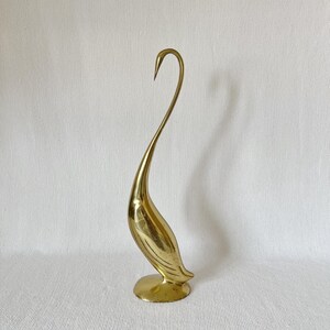 Vintage Golden Brass Stained Bird Statue, Brass Swan Statue, Bird Home Decoration, Vintage Decoration Unique Vintage Patina Spotted Figurine