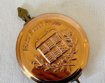 Vintage Copper Home Sweet Home Wall Key Holder Hanger, Decorative Plaque, Copper Brass Mold, Copper Welcome Farmhouse Cottage Wall Hangings
