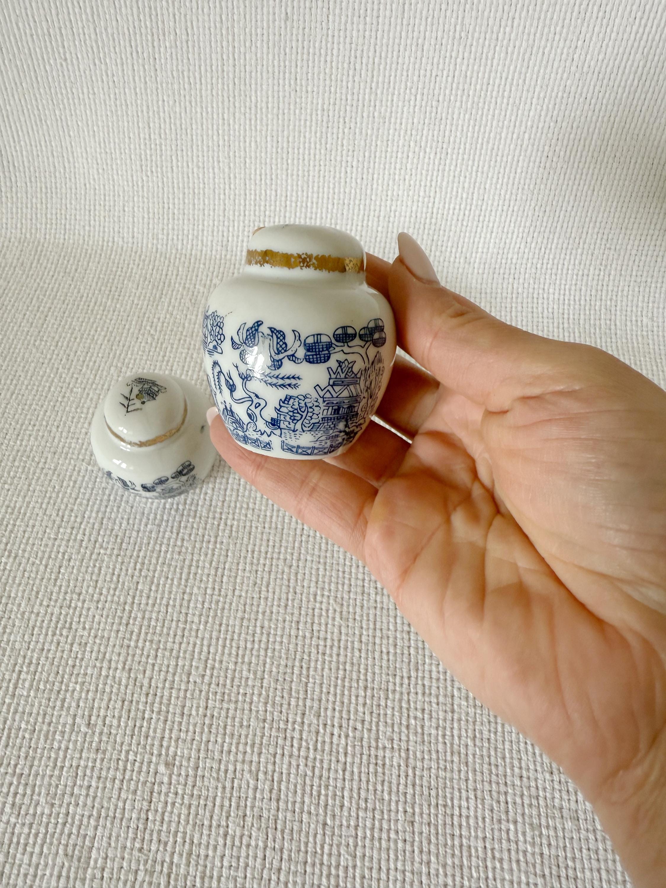ヴィンテージ ソルト＆ペッパーシェーカー 陶器製 ブルー＆ホワイト 