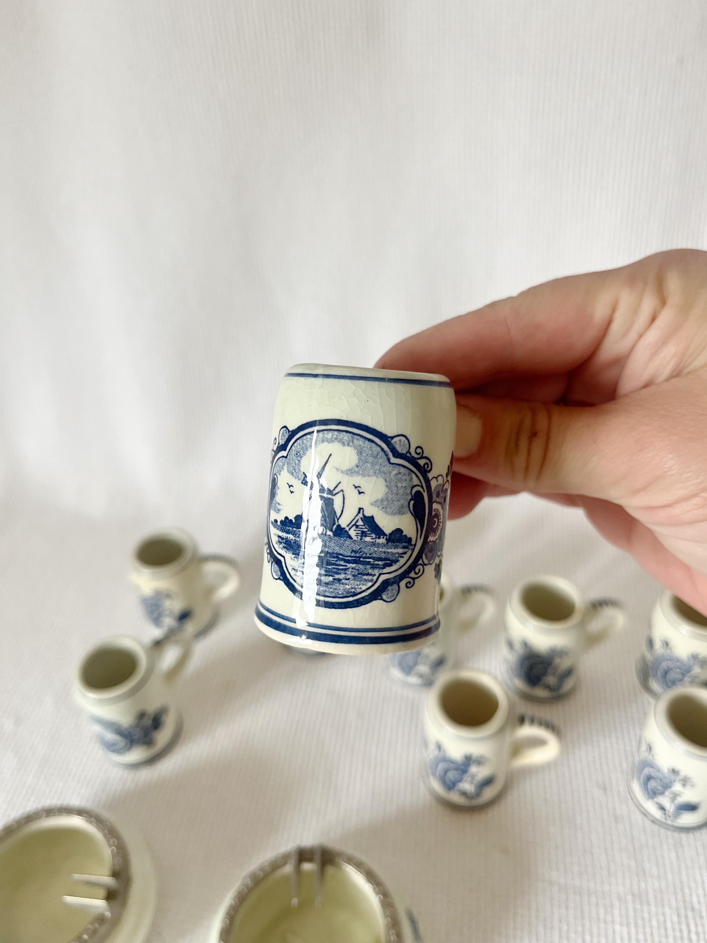 デルフト　酒盃 Vintage 1978 Heineken Ceramic Hand Painted Delft Blue Beer Mug
