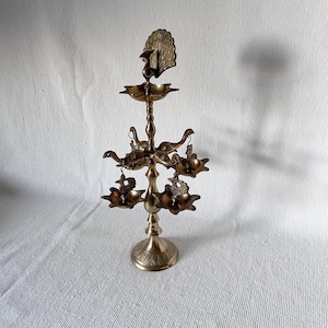 Old Brass Temple Oil Lamps, Antique Oil and Wick Lamp, Lantern, Peacock Lamp, Art, Home Decor, Oil Lamp, Traditional Candles, Elephant Lamps
