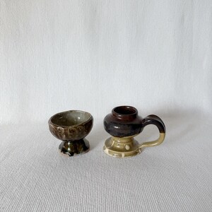 Vintage Hand Made Studio Pottery, Salt Bowls, Spice Bowls, Tea Bowls, Candle Holder, Candle Containers, Unique Hand Made Sand Ceramic