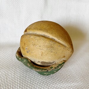 Terra Cotta Peach Shape Decorative Figurine, Large Fruit Decoration, Rustic Distressed Vintage Peach Decor, Kitchen Decoration, Table Decor