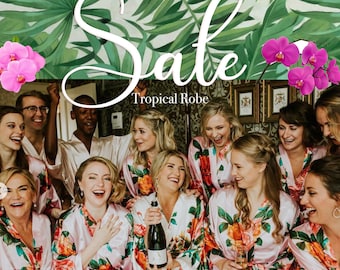Bridesmaid Floral Robe | Bachelorette Party Gift | Tropical Floral Robe| Bridal Party Gift | Destination Wedding (Tropical Big Floral Robe)