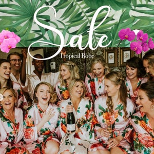 Robe florale de demoiselle d’honneur | Cadeau d’enterrement de vie de jeune fille | Robe florale tropicale| cadeau de fête nuptiale | Mariage à destination (Tropical Big Floral Robe)