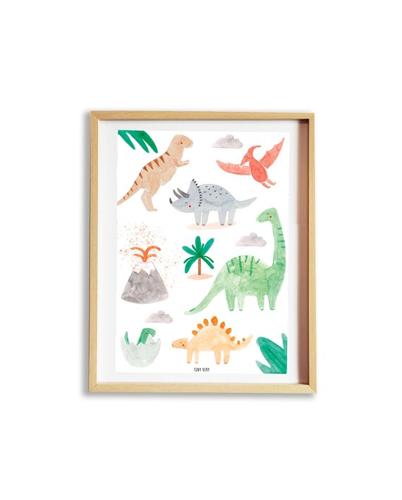Poster Di Dinosauro In Bianco E Nero Confezionamento. Fogli Di Dinosauri  Per Bambini. Senza Cornice A3