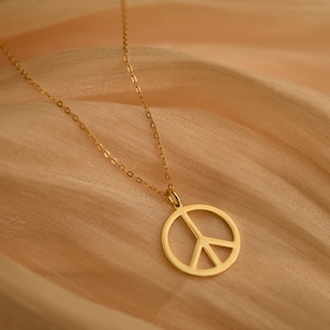 Peace Sign Necklace, Peace Symbol Pendant, 60s Hippie Boho Jewelry, Unisex Gift for Her/Him, Festival • Birthday • Christmas, GS0238