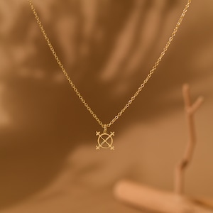 18K Gold Well of Wishes Necklace, Occult Symbol Pendant, Spiritual Jewelry, Unique Gift for Her, Birthday Gift, Gift for Witch, GS0141