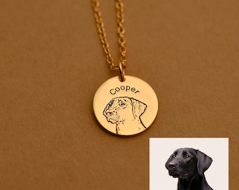 Custom Dog Name Necklace, Personalized Pet Jewelry Gift for Pet Mom, Pet Portrait Necklace, Custom Name Jewelry Keepsake, GS0098