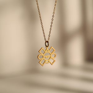 Ollin Aztec Symbol Necklace, Ancient Energy Pendant, Aztec Jewelry, Unique Gift for Her, Perfect for History Lovers, GS0149