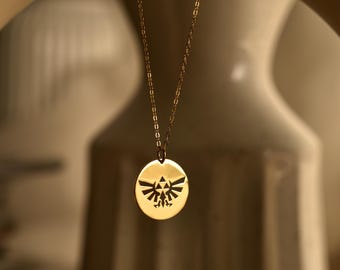 Zelda Triforce Necklace, Legend of Zelda Inspired Pendant, Gaming Necklace, Dainty Gold Necklace, Gift for Her, GS0218