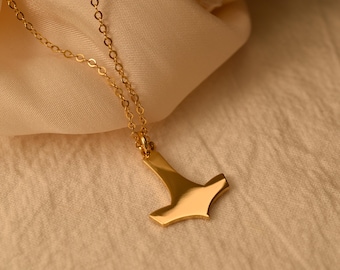 Thor Hammer-ketting, Mjolnir-ketting, Viking-sieraden, Noorse mythologiehanger, goudzilveren hamerbedel, cadeau voor hem, GS0320