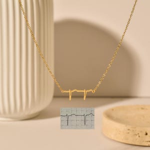 Personalized Heartbeat EKG Necklace, Heartbeat Rhythm Silver Pendant, Heartbeat Necklace, Memorial Gift, Gifts for Mom, GS0092