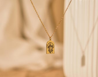Personalisierte Mond Baum Halskette, Baum des Lebens Frauen Halskette, 18K Gold himmlische Charme Halskette, kleine Halskette, Geburtstagsgeschenk, GS0089