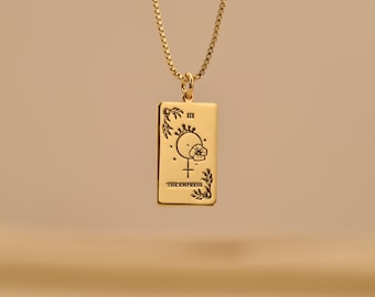 Tarot Card Necklace, Tarot Necklace, Tarot Card Spiritual Necklace, Christmas Gifts, Spiritual Jewelry, Spiritual Gift, Gift for Mom, GS0094