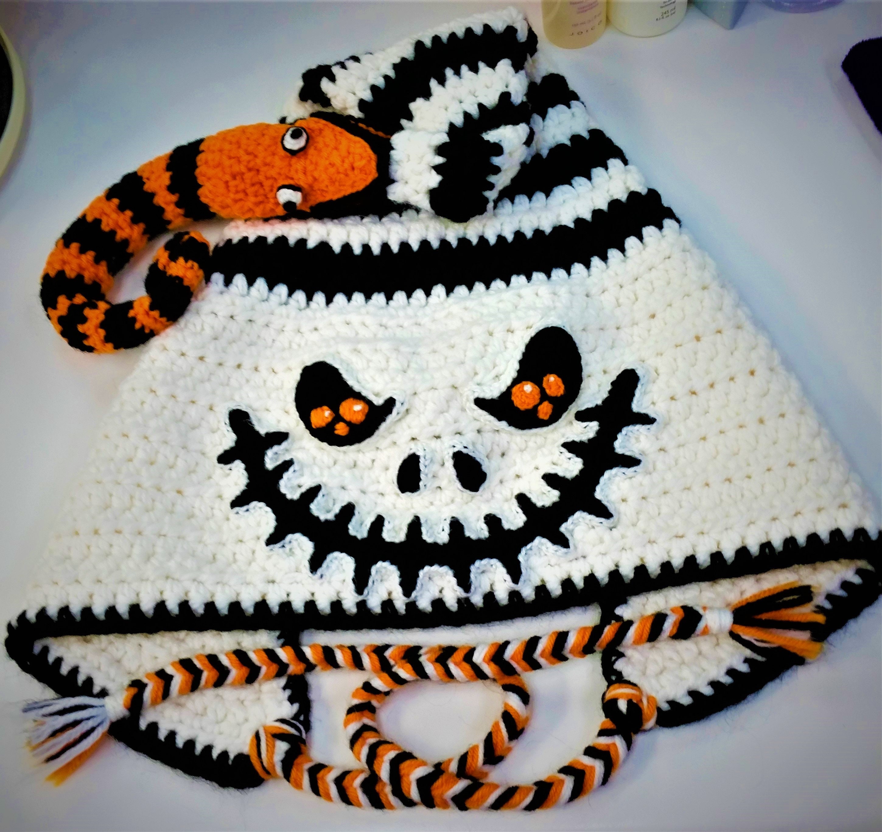 Crochet Skeleton Hood (bonedaddy, Jack Skellington, Skull