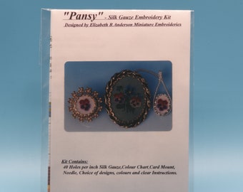 PANSY Silk Gauze Embroidery Kit by Elizabeth ~R~ Anderson