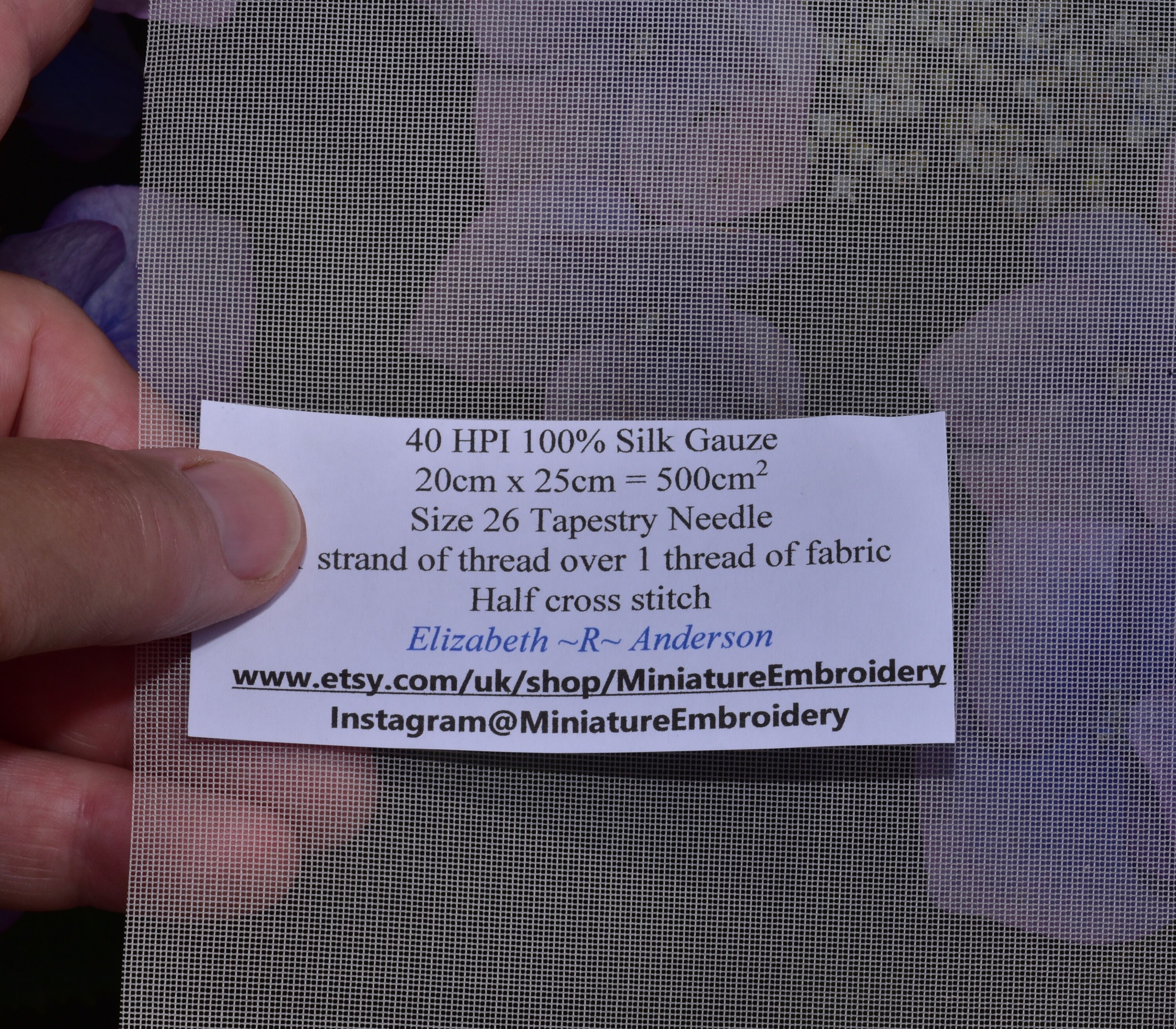 SILK GAUZE 20cm X 25cm 100 Silk Gauze for Petit Point Etsy