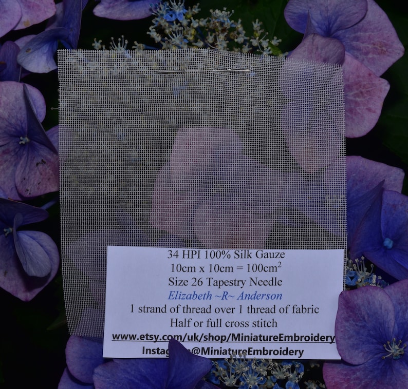 SILK GAUZE 10cm X 10 Cm 100 Silk Gauze for Petit Point Etsy